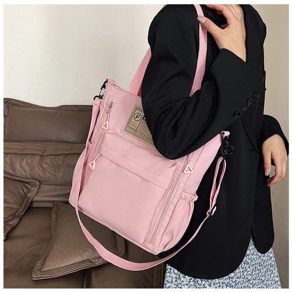Nylon Student Shoulder Tote Bag