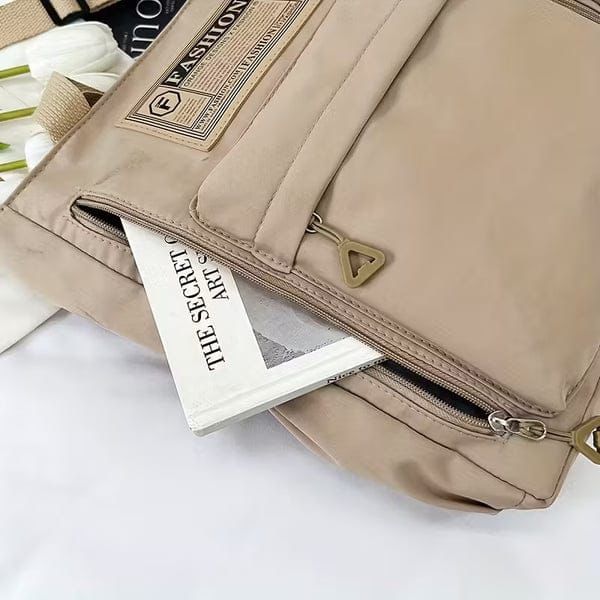 Nylon Student Shoulder Tote Bag