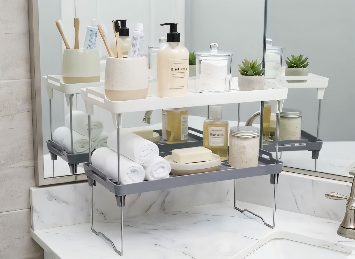 Multipurpose Foldable Storage Single Layer Kitchen Rack with Box Packing